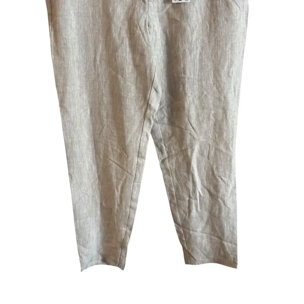 NWT Mango MNG Men’s 100% Linen Pants Slim Fit Pockets Off White Size 38